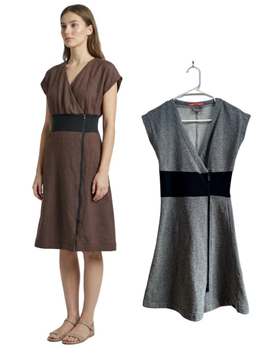 SKUNKFUNK Tweed Wrap Dress